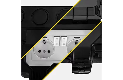 Vodotěsná venkovní dvojitá zásuvka s klapkou - IP66, 230V, 16A