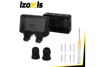 Vodotěsná venkovní dvojitá zásuvka s klapkou - IP66, 230V, 16A