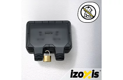 Vodotěsná venkovní dvojitá zásuvka s klapkou - IP66, 230V, 16A