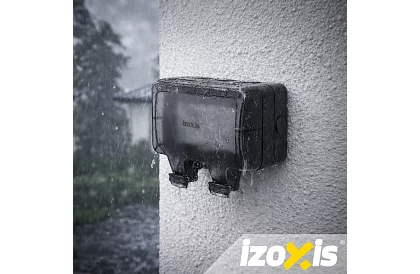 Vodotěsná venkovní dvojitá zásuvka s klapkou - IP66, 230V, 16A