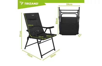 Skládací kempingové křeslo s područkami -  2 kusy
