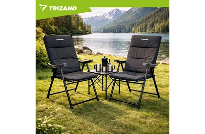 Skládací kempingové křeslo s područkami -  2 kusy