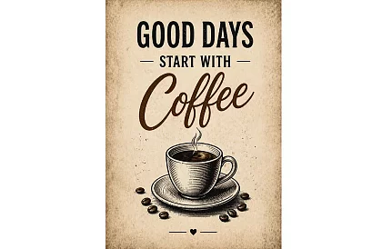 Good Days - obraz - Dobré dny začínají kávou 03