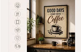 Good Days - obraz - Dobré dny začínají kávou 03