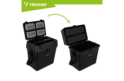 Rybářský box 2 v 1 – 38 × 34 × 21 cm organizér a židlička