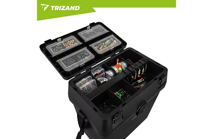 Rybářský box 2 v 1 – 38 × 34 × 21 cm organizér a židlička