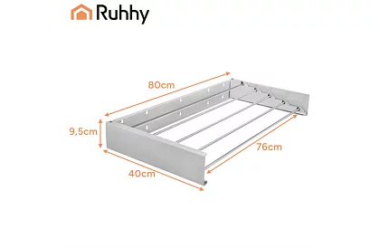 Nástěnný skládací sušák prádla 80 cm