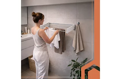 Nástěnný skládací sušák prádla 80 cm