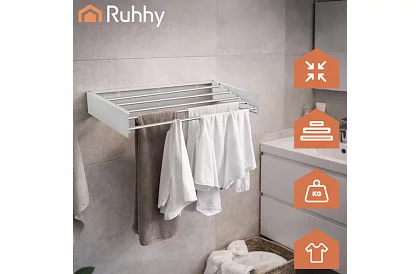 Nástěnný skládací sušák prádla 80 cm