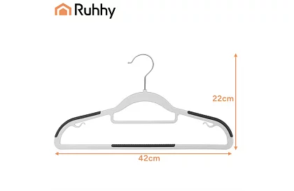 Protiskluzová šedá ramínka na oblečení 20 ks