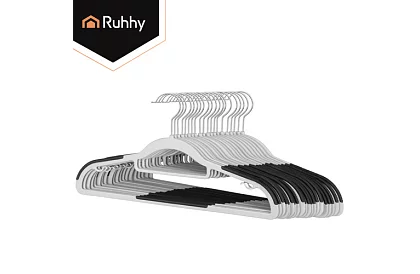 Protiskluzová šedá ramínka na oblečení 20 ks