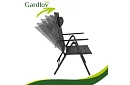 Skládací černé zahradní židle s područkami a opěrkou – 2 kusy