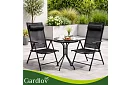 Skládací černé zahradní židle s područkami a opěrkou – 2 kusy