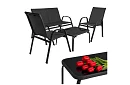 Zahradní nábytek pohovka, 2 křesla, stůl – černý