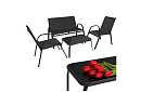Zahradní nábytek pohovka, 2 křesla, stůl – černý