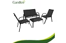 Zahradní nábytek pohovka, 2 křesla, stůl – černý