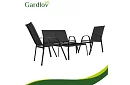 Zahradní nábytek pohovka, 2 křesla, stůl – černý
