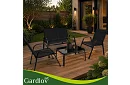 Zahradní nábytek pohovka, 2 křesla, stůl – černý