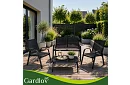 Zahradní nábytek pohovka, 2 křesla, stůl – černý
