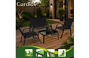Zahradní nábytek pohovka, 2 křesla, stůl – černý