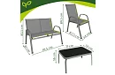 Zahradní nábytek pohovka, 2 křesla, stůl – šedý