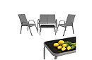 Zahradní nábytek pohovka, 2 křesla, stůl – šedý