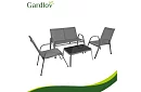 Zahradní nábytek pohovka, 2 křesla, stůl – šedý