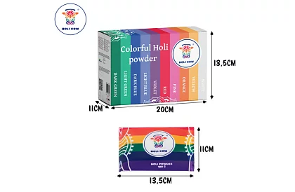 Sada barevných prášků Holi Powder 10×100 g