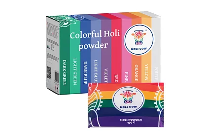 Sada barevných prášků Holi Powder 10×100 g