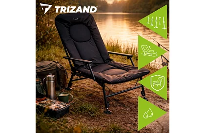 Rybářské skládací nastavitelné křeslo s područkami