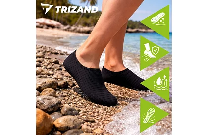 Boty do vody – protiskluzové, rychleschnoucí – černé, velikost 36