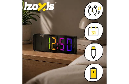 LED barevný budík – hodiny s displejem a teploměrem