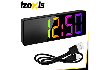 LED barevný budík – hodiny s displejem a teploměrem