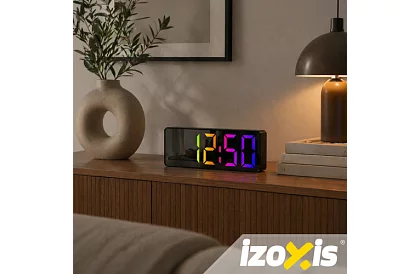 LED barevný budík – hodiny s displejem a teploměrem