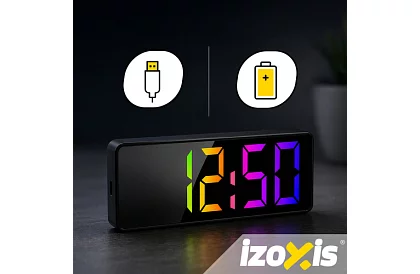 LED barevný budík – hodiny s displejem a teploměrem