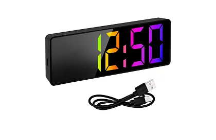 LED barevný budík – hodiny s displejem a teploměrem