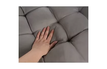 Prošívaný polštář na zahradní židle 173 × 50 × 5 cm – šedý