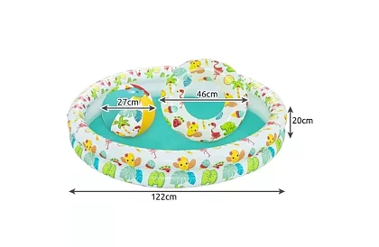 Nafukovací bazének 3v1 + kruh a míč – B51124