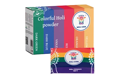 Sada barevných prášků Holi Powder 6×100 g