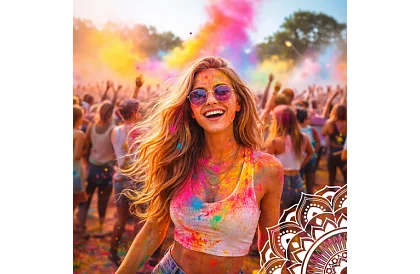 Sada barevných prášků Holi Powder 6×100 g