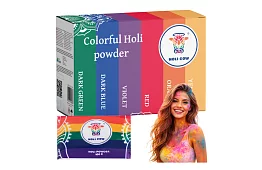 Sada barevných prášků Holi Powder 6×100 g