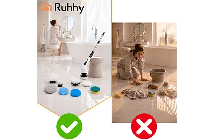 Elektrický čisticí rotační kartáč - Spin Scrubber + 9 hlavic