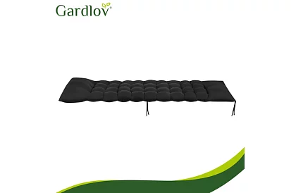 Prošívaný polštář na zahradní židle 180 × 56 × 9 cm – černý