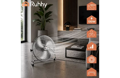 Ventilátor 50 cm, 130 W – kovový, 3 rychlosti