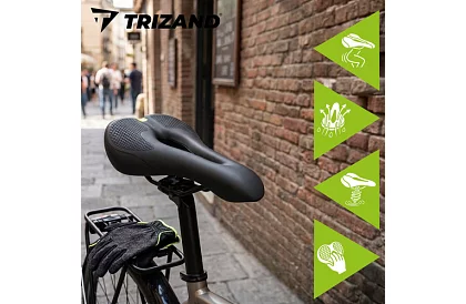 Cyklistické polstrované sedlo na kolo 28 × 14 cm – černé