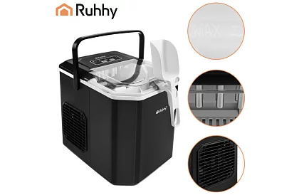 Výrobník ledových kostek 1,2 l – 12 kg / 24 h – černý