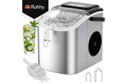 Výrobník ledových kostek 1,2 l – 12 kg / 24 h -  stříbrný