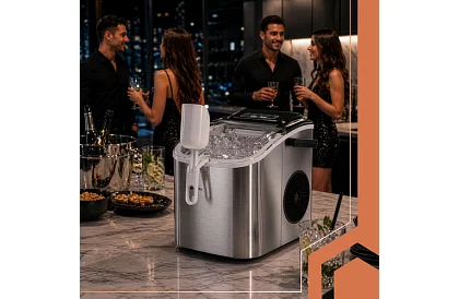 Výrobník ledových kostek 1,2 l – 12 kg / 24 h -  stříbrný