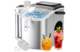 Výrobník ledových kostek 1,2 l – 12 kg / 24 h -  stříbrný