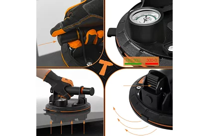Vakuová přísavka 2 kusy v pouzdře na obklady, dlaždice a sklo – nosnost 200 kg